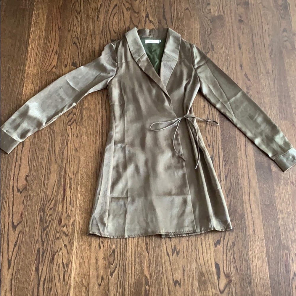 Olive green wrap dress PERFECT- worn 1 time